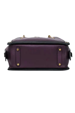 Coach - Plum Purple & Black Leather Mini 