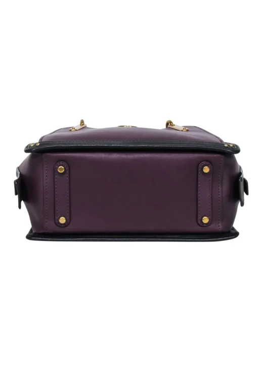 Coach - Plum Purple & Black Leather Mini "Dreamer" Bag