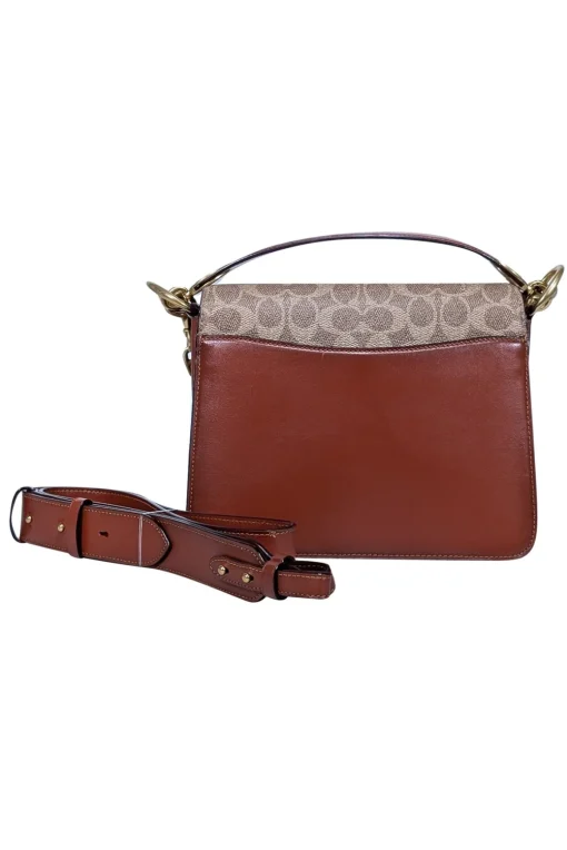 Coach - Tan & Brown Multi Print Coated Canvas Crossbody Bag