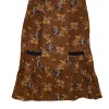 Coach - Tan Brown w/ Yellow & Orange Floral Dog Print Skirt Sz 4