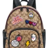 Coach - Tan Monogram Coated Canvas Backpack w/ Disney's Villain Court Patches