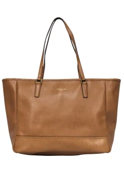 Coach - Tan Saffiano Leather Tote Bag