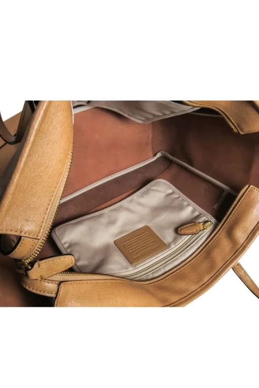 Coach - Tan Saffiano Leather Tote Bag