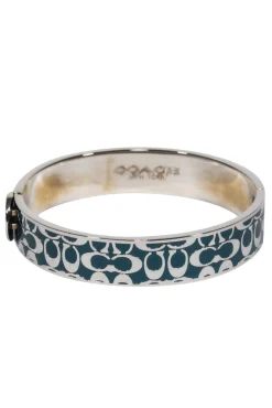 Coach - Teal & Silver Monogram Embossed Bangle