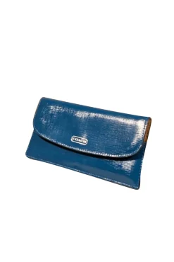 Coach - Teal Crossgrain Leather Wallet