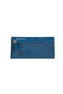 Coach - Teal Crossgrain Leather Wallet