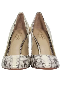Coach - White & Black Snakeskin "Nala" Pumps Sz 8