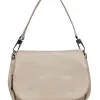 Coccinelle - Beige Grained Leather Shoulder Bag