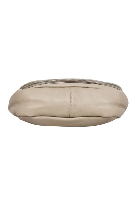Coccinelle - Beige Grained Leather Shoulder Bag