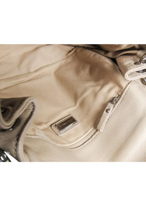 Coccinelle - Beige Grained Leather Shoulder Bag