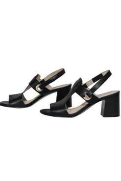 Cole Haan - Black Smooth Leather Cutout Block Heels Sz 8.5