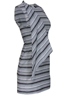 Creatures of the Wind - Grey & White Striped Sheath Dress Sz 2