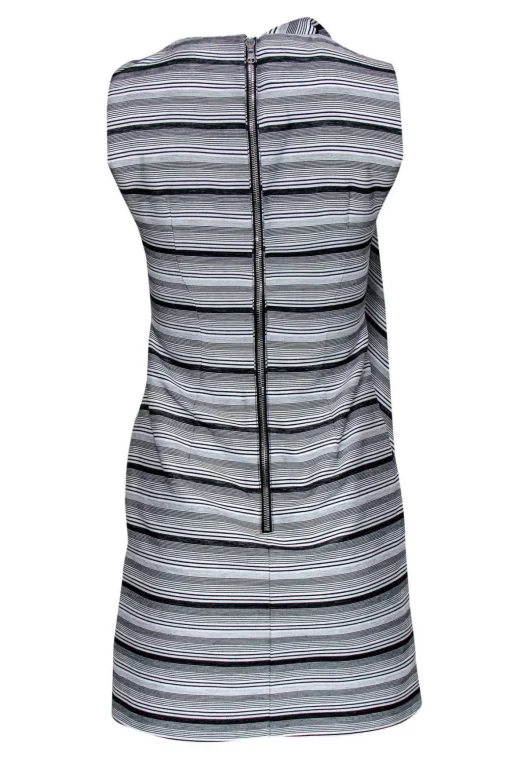 Creatures of the Wind - Grey & White Striped Sheath Dress Sz 2