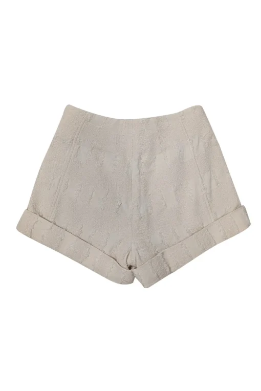 Cult Gaia - Cream Eyelash Jacquard Textured Shorts Sz 0