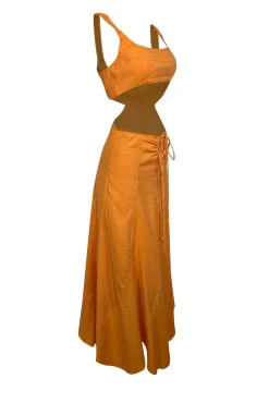 Cult Gaia - Orange Sleeveless Cut-Out Maxi Dress Sz S