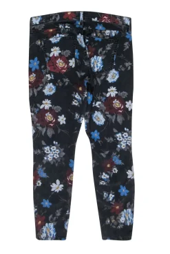 Current/Elliott - Black Floral Printed Denim Skinny Jeans Sz 6