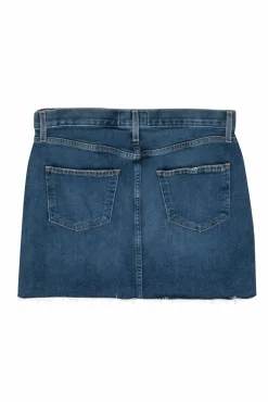 Current/Elliott - Medium Wash Raw Hem Denim Miniskirt Sz 31