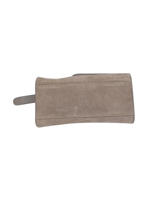 Cuyana - Taupe Suede "Double Loop" Crossbody Bag