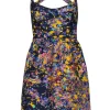 Cynthia Rowley - Navy Confetti Print Bustier A-Line Dress Sz 0
