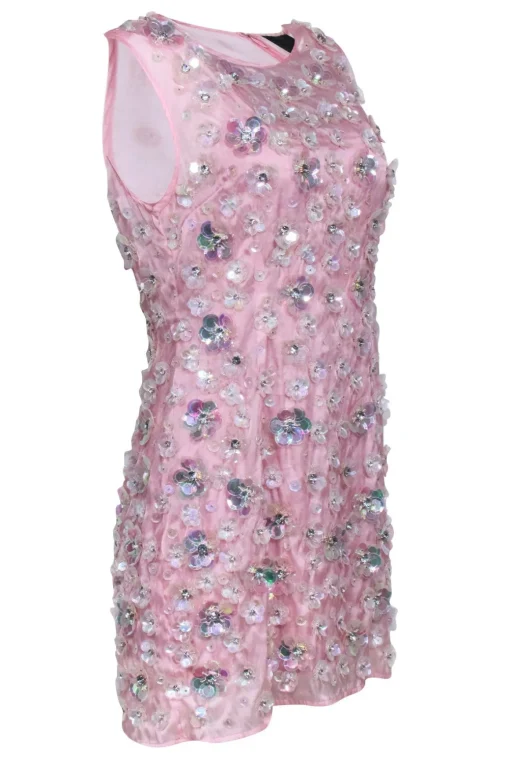 Cynthia Rowley - Pastel Pink w/ Transparent 3D Floral Design Dress Sz 4
