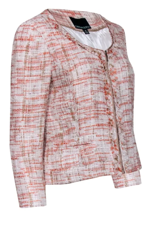Cynthia Rowley - Pink, Peach, & Cream Tweed Blazer Sz M