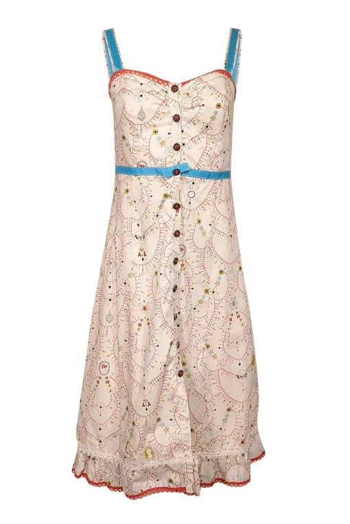Cynthia Steffe - Ivory & Multi Color Print Sleeveless Dress Sz 4