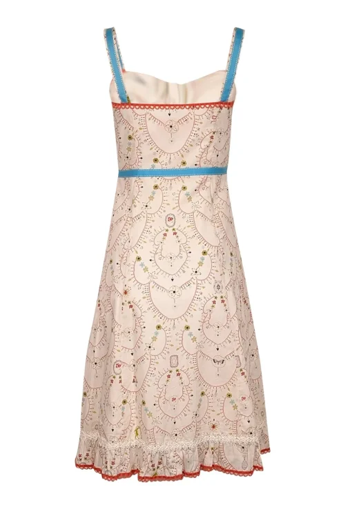 Cynthia Steffe - Ivory & Multi Color Print Sleeveless Dress Sz 4