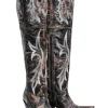 Dan Post - Brown & Black Crackle Jilted Tall Boots Sz 9