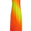 Dannijo - Orange & Yellow Ombre Silk Sleeveless Maxi Dress Sz M