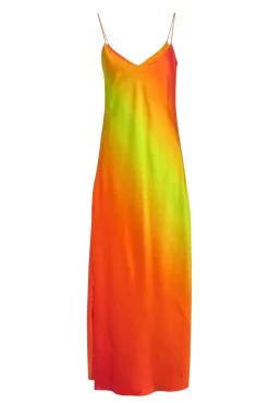 Dannijo - Orange & Yellow Ombre Silk Sleeveless Maxi Dress Sz M