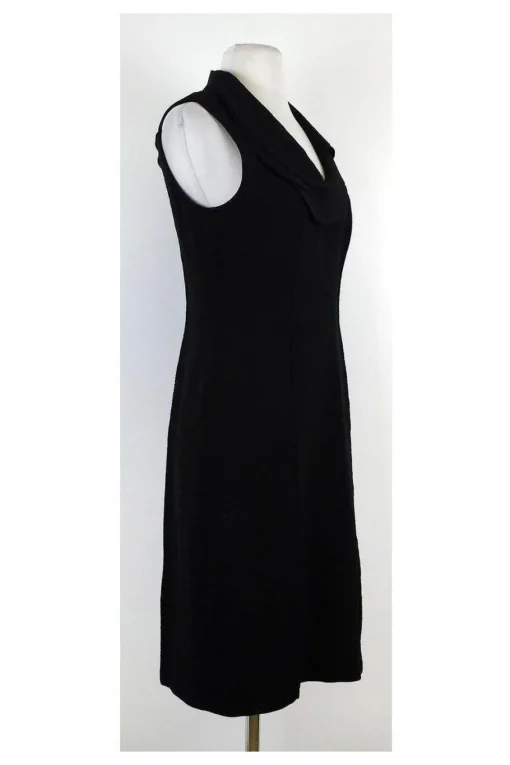 David Meister - Black Sleeveless Layered Neckline Dress Sz 4