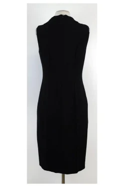 David Meister - Black Sleeveless Layered Neckline Dress Sz 4