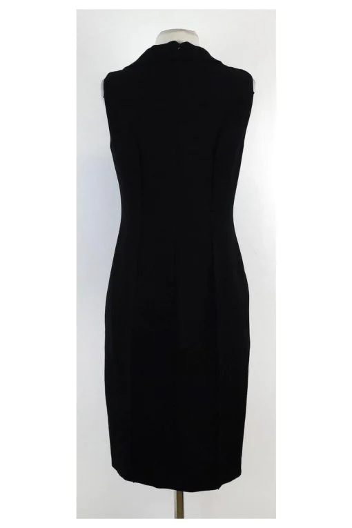 David Meister - Black Sleeveless Layered Neckline Dress Sz 4