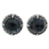 David Yurman - "Petite Chatelaine" Sterling Silver Stud Earrings w/ Black Orchid
