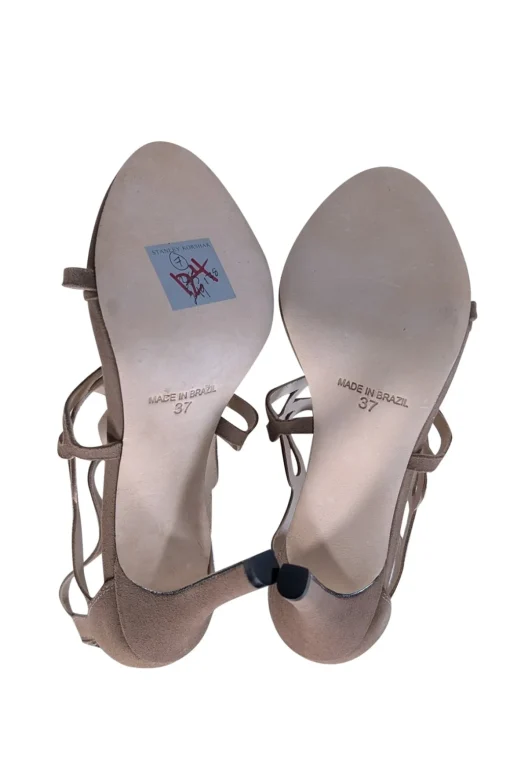 Dee Keller - Taupe Suede Caged Open Toe Heels Sz 7