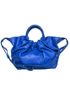 Demellier London - Royal Blue Ruched Top Mini Handbag