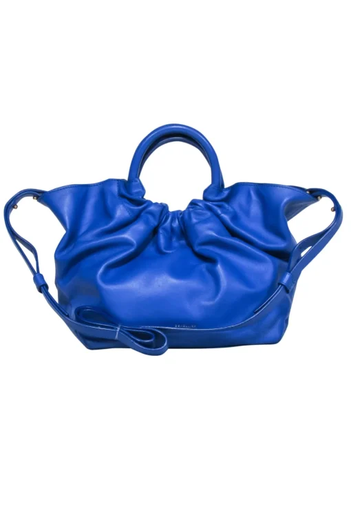Demellier London - Royal Blue Ruched Top Mini Handbag