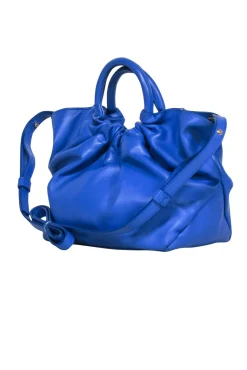 Demellier London - Royal Blue Ruched Top Mini Handbag