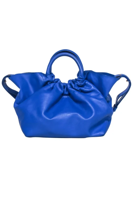 Demellier London - Royal Blue Ruched Top Mini Handbag