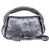 Demellier London - Silver Metallic Sheepskin Leather Mini Bag