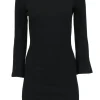 Derek Lam - Black Bell Sleeve Dress w/ Ribbed Knit Accents Sz 0