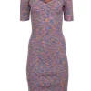 Derek Lam - Blue, Pink, & Orange Rainbow Mix Knit Dress w/ Detachable Shrug Sz S