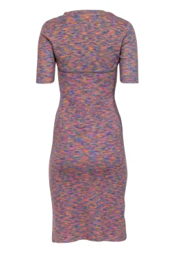 Derek Lam - Blue, Pink, & Orange Rainbow Mix Knit Dress w/ Detachable Shrug Sz S