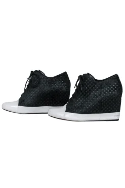 Derek Lam 10 Crosby - Black Perforated Ponyhair Sneakers Sz 6.5