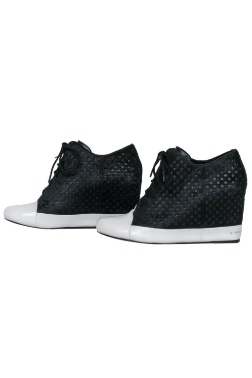 Derek Lam 10 Crosby - Black Perforated Ponyhair Sneakers Sz 6.5