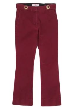 Derek Lam 10 Crosby - Deep Red Bootcut Stretchy Jeans w/ Gold-Toned Hardware Sz 4