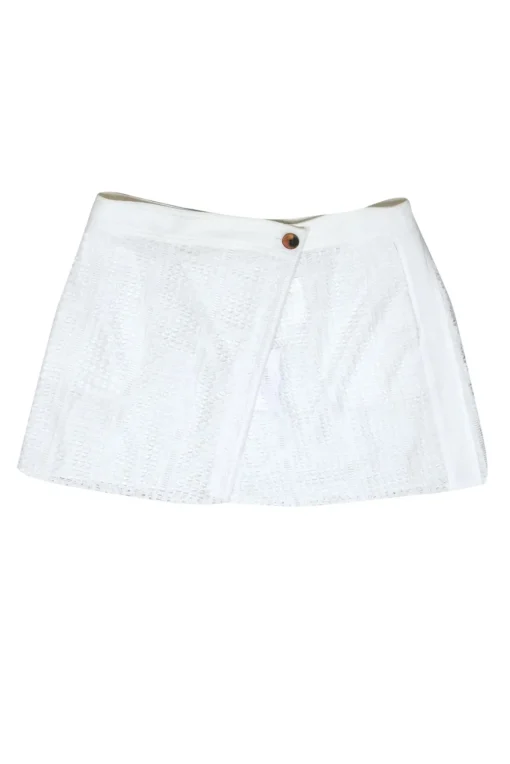 Derek Lam 10 Crosby - Ivory Eyelet Wrap Skirt Sz 12