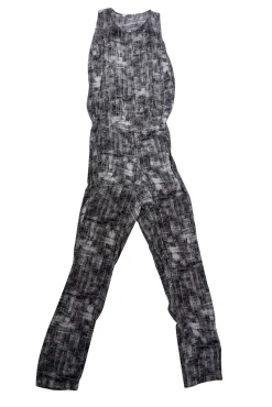 Derek Lam - Grey Abstract Print Silk Open Back Jumpsuit Sz 8