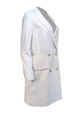 Derek Lam - Ivory Faux Wrap Bodice w/ Tweed Bottom Skirt Sz 8