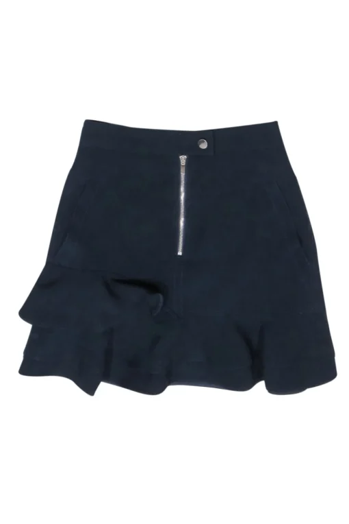 Derek Lam - Navy Ruffled & Tiered Skirt Sz S
